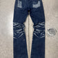 Issey Miyake ‘A.P.O.C.’ Digital Distressed Flared Jeans