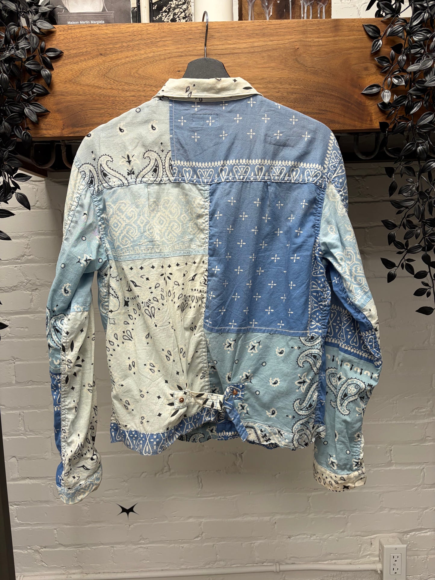 Kapital Blue Paisley Patchwork Lightweight Trucker Jacket