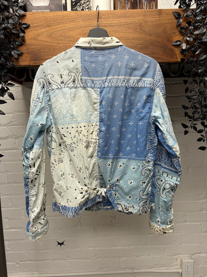 Kapital Blue Paisley Patchwork Lightweight Trucker Jacket