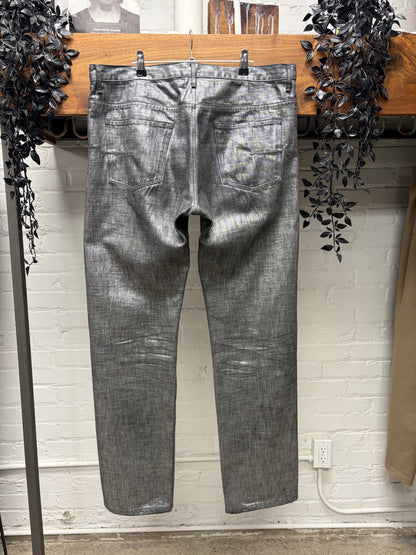 Dior Homme by Kris Van Assche ‘Radioactivity’ Silver Coated Skinny Jeans
