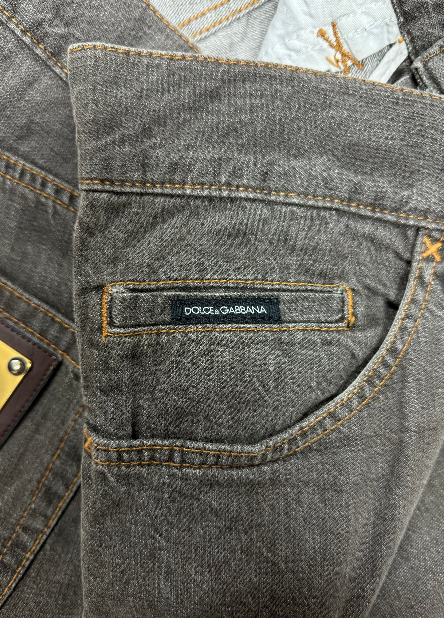 2000s Dolce & Gabbana Wide Cut Grey Denim