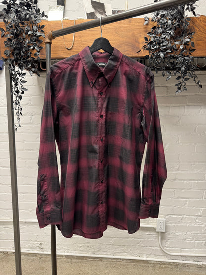 Tom Ford ‘Shadow Plaid’ Red/Black Checkered Flannel