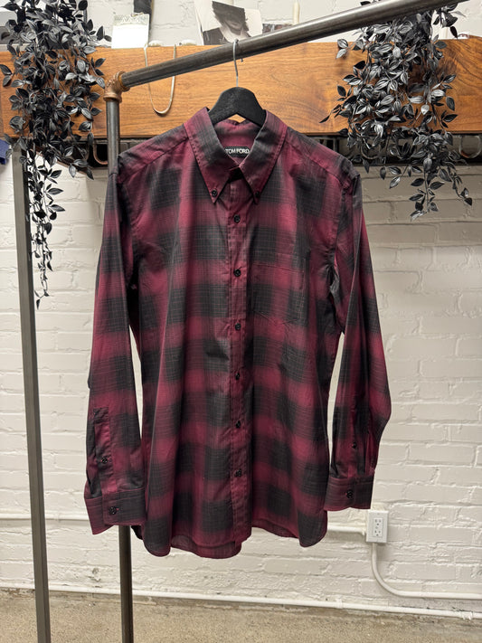 Tom Ford ‘Shadow Plaid’ Red/Black Checkered Flannel