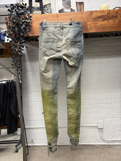 Rick Owens ‘Tyrone Cut’ Pearl/Acid Degrade Distressed Skinny Denim