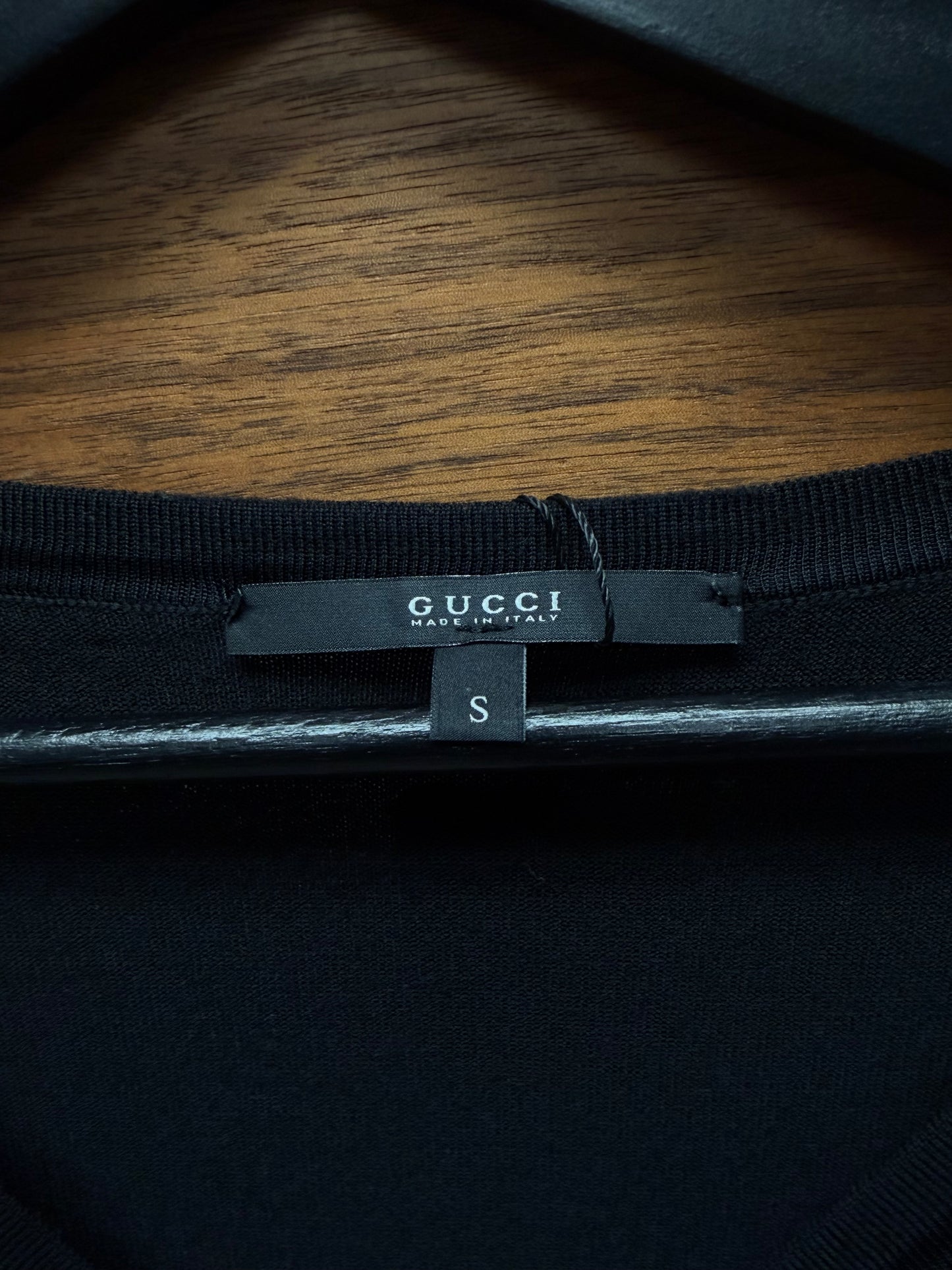 2007 Gucci ‘Horsebit Clasp’ Black Wool V-Neck Sweater