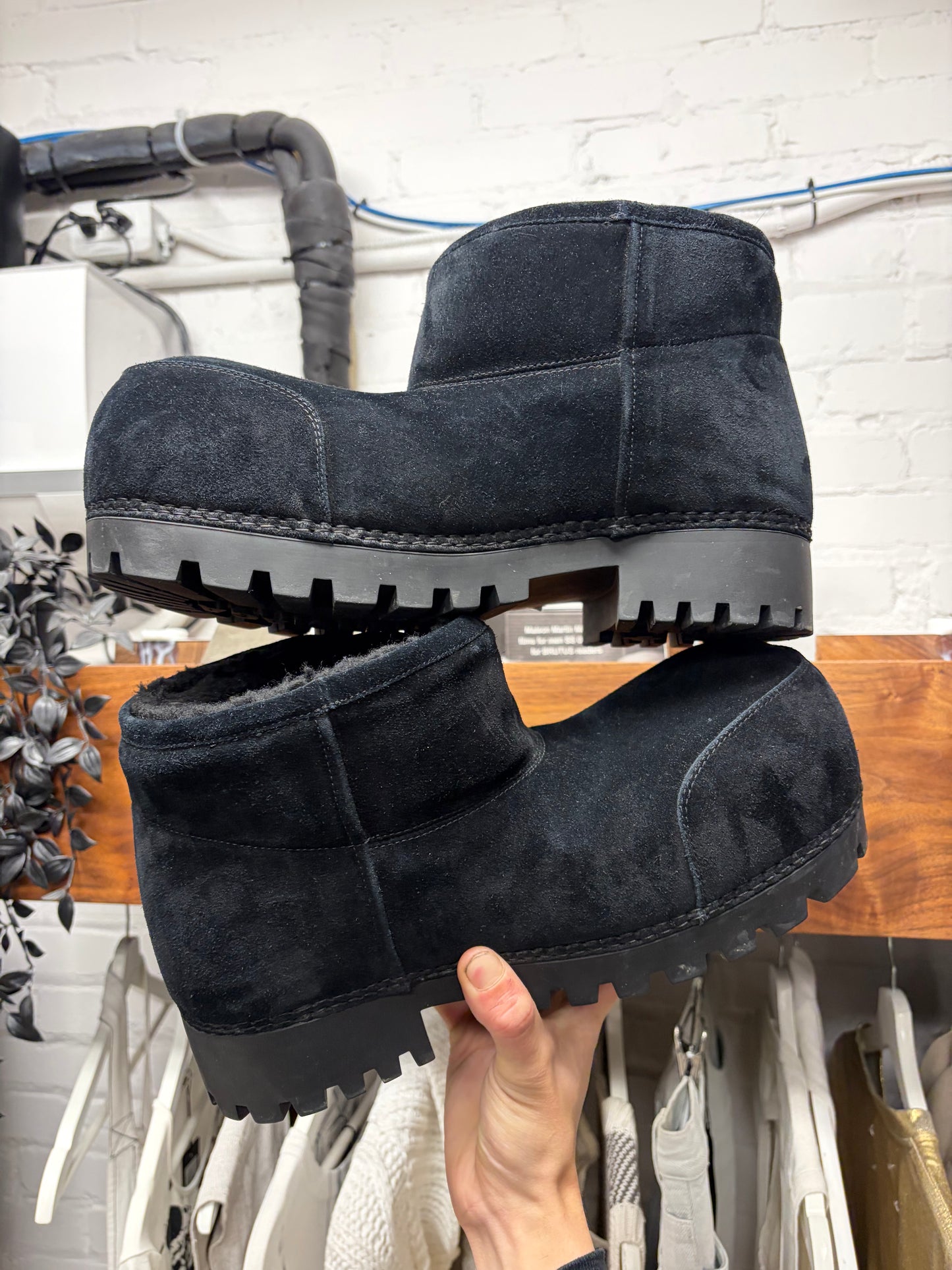 Balenciaga ‘Alaska’ Black Suede Low Top Oversized Boots