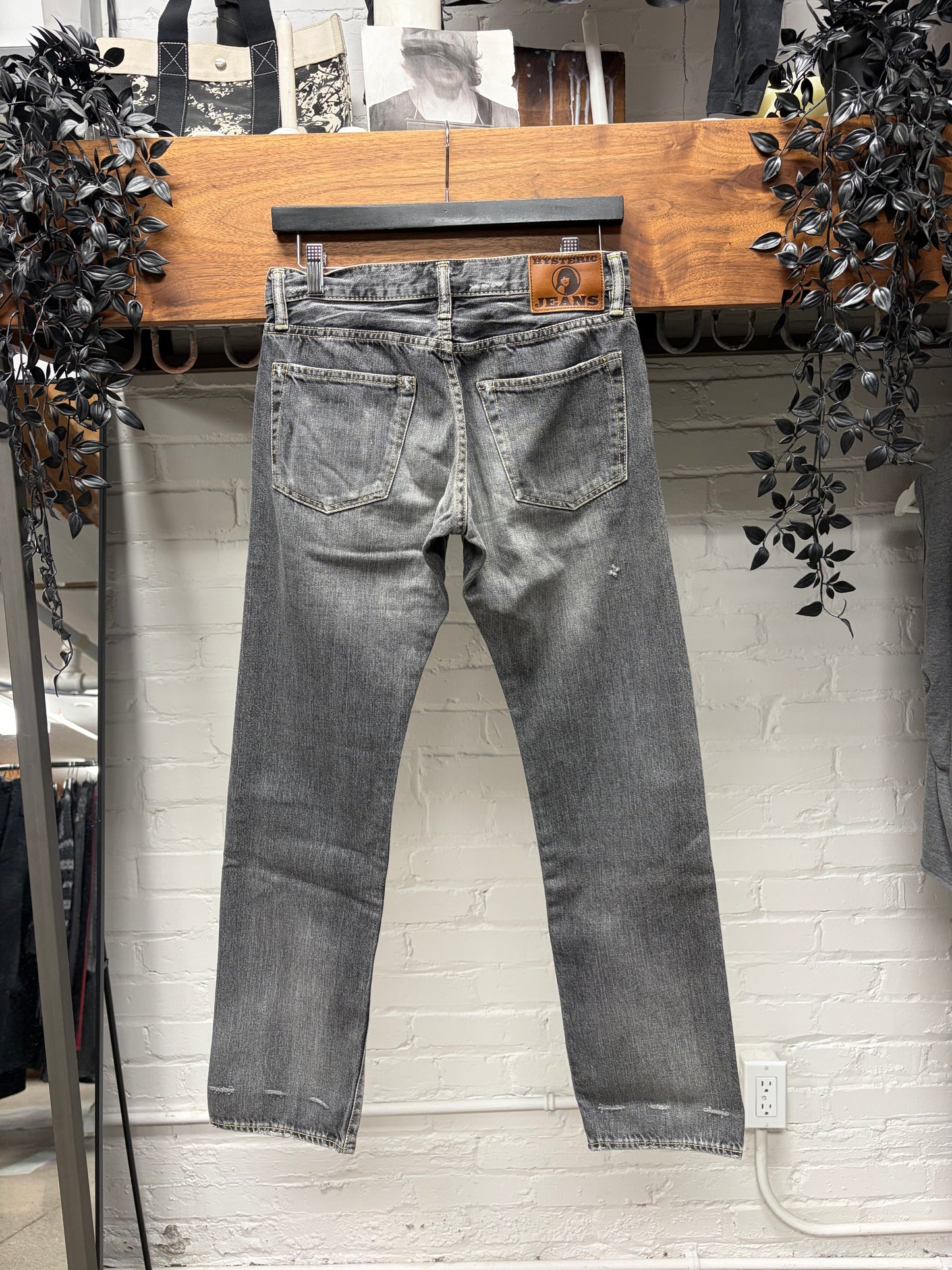 2000s Hysteric Glamour Studded ‘Washed Grey’ Skinny Jeans