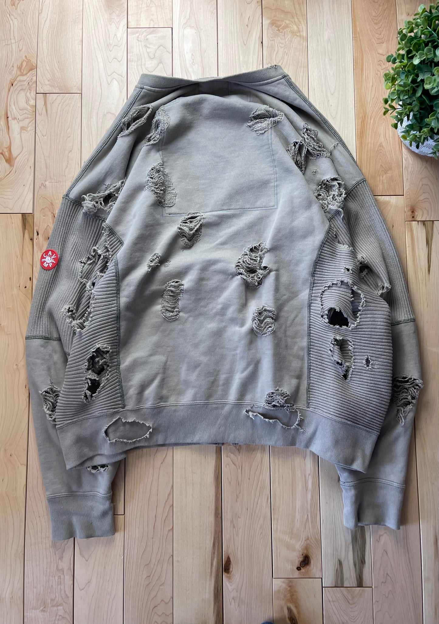 2023 Cav Empt Destroyed Bomber Zip Sweater