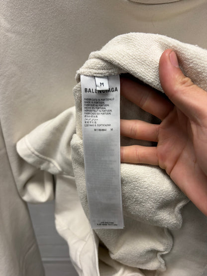 AW2022 Balenciaga ‘Be Different’ Cream/Black Slogan Logo Hoodie