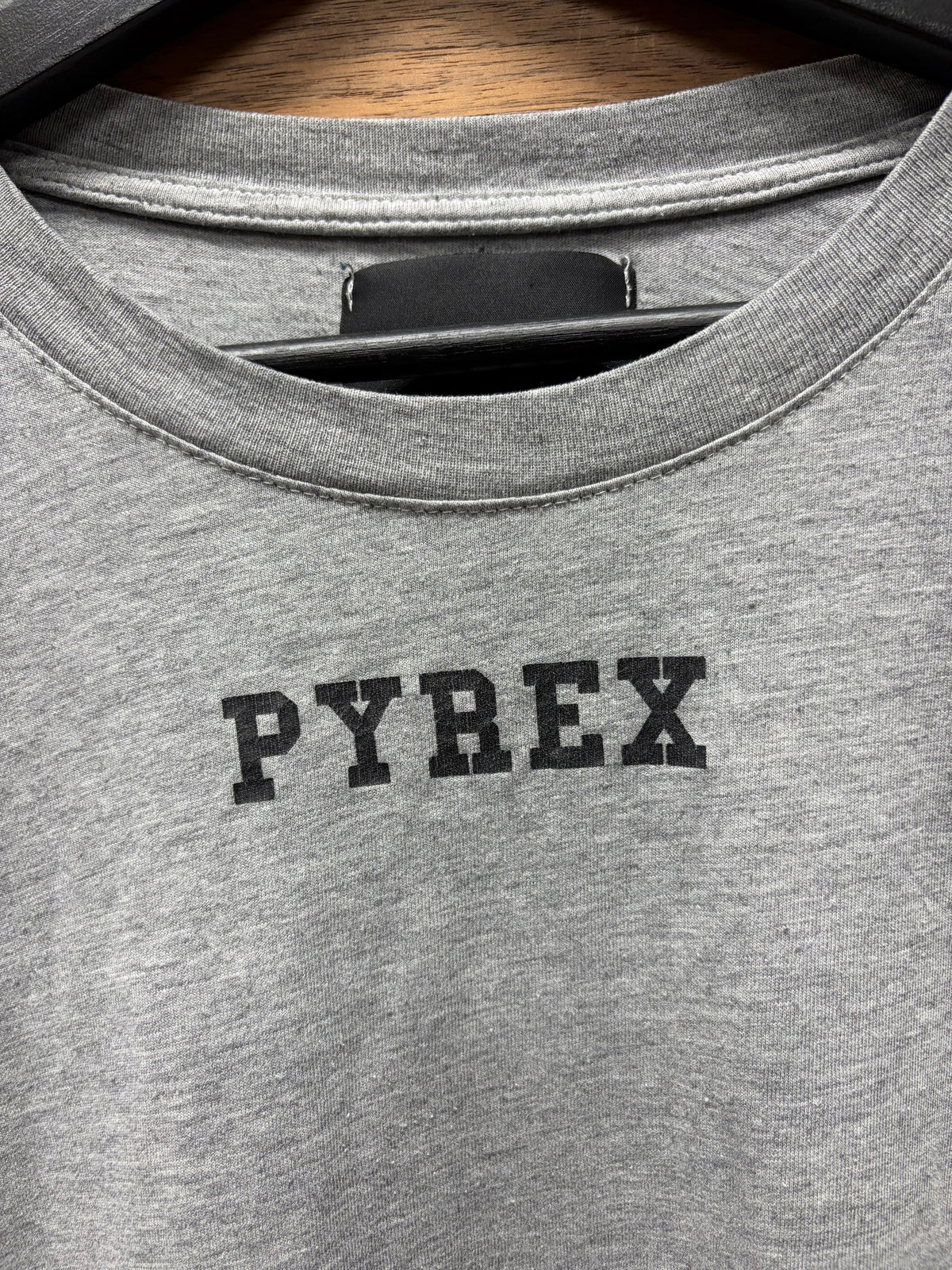 Pyrex Grey/Black ‘Chest Logo’ Graphic T-Shirt
