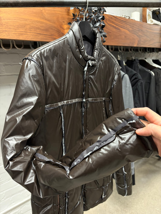 Maison Martin Margiela ‘Leaking’ Faux Distressed Brown Puffer Jacket