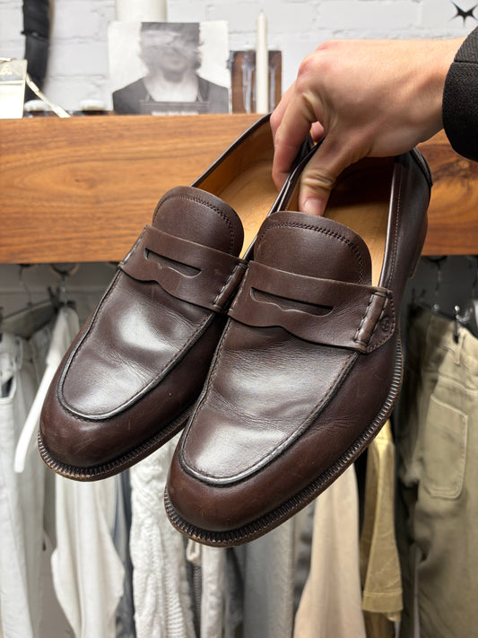 Vintage Gucci Brown Calfskin Leather ‘Penny’ Loafers