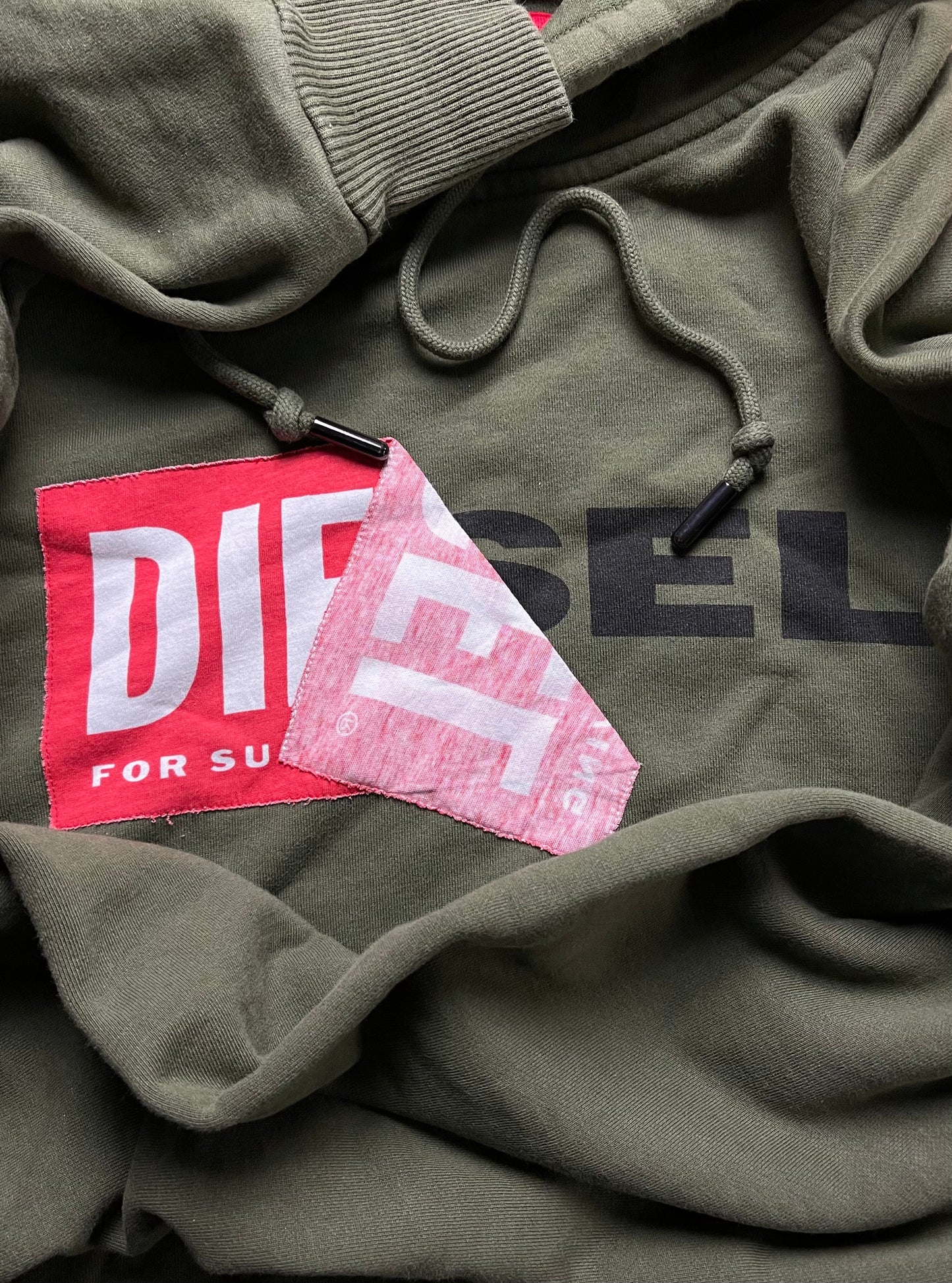 Diesel Tape Logo Forest Green Pullover Hoodie