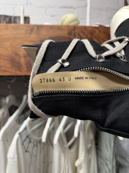 Rick Owens Black Canvas ‘Pentagram’ Lace Ramones