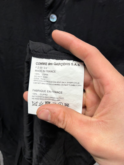 Comme Des Garçons Shirt Silky Black Button Up Shirt