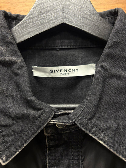 Givenchy Washed Black Denim Overshirt with Metal Hardware Studding