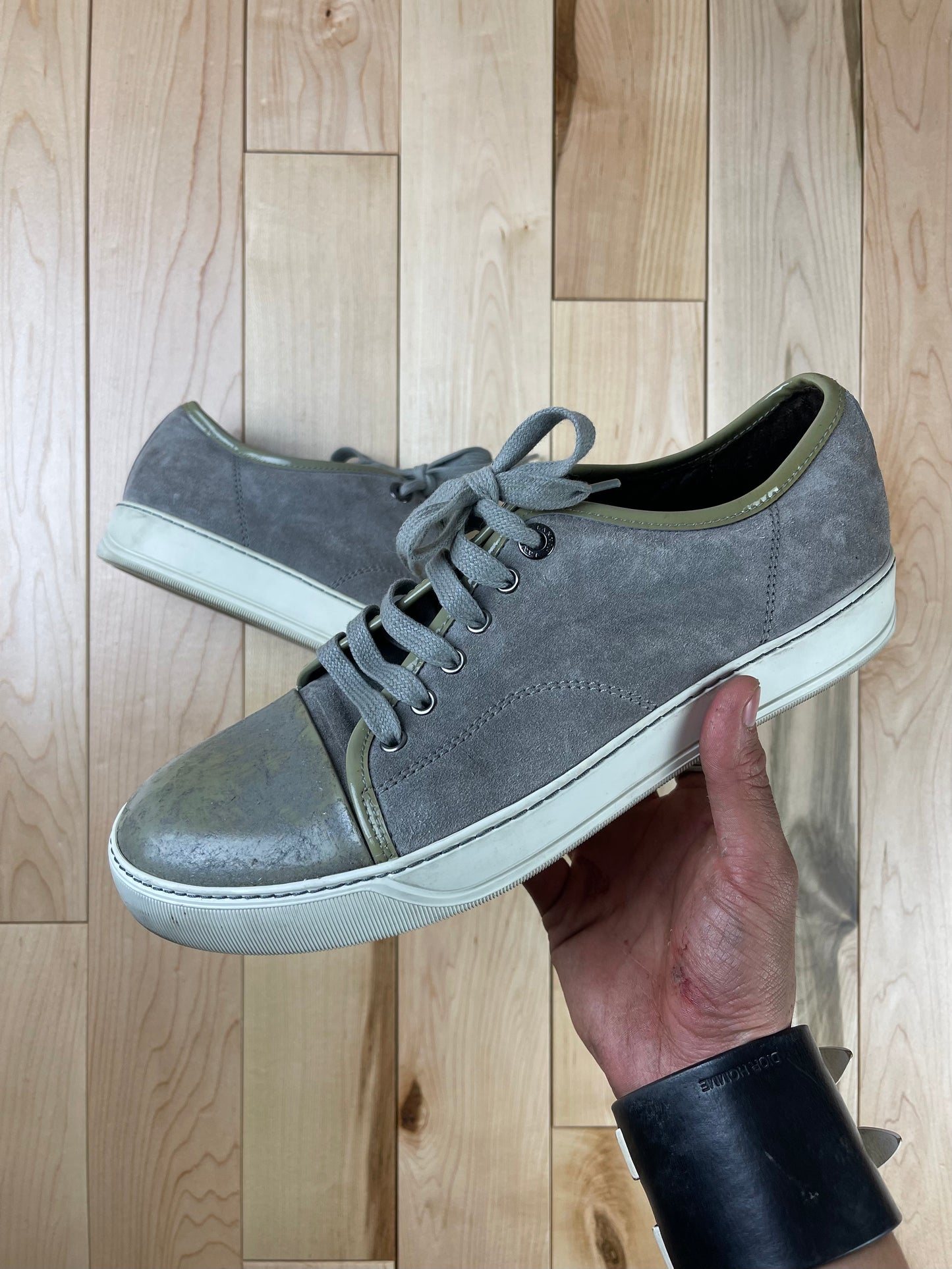 Lanvin Sage Green Low Top Skate Sneakers