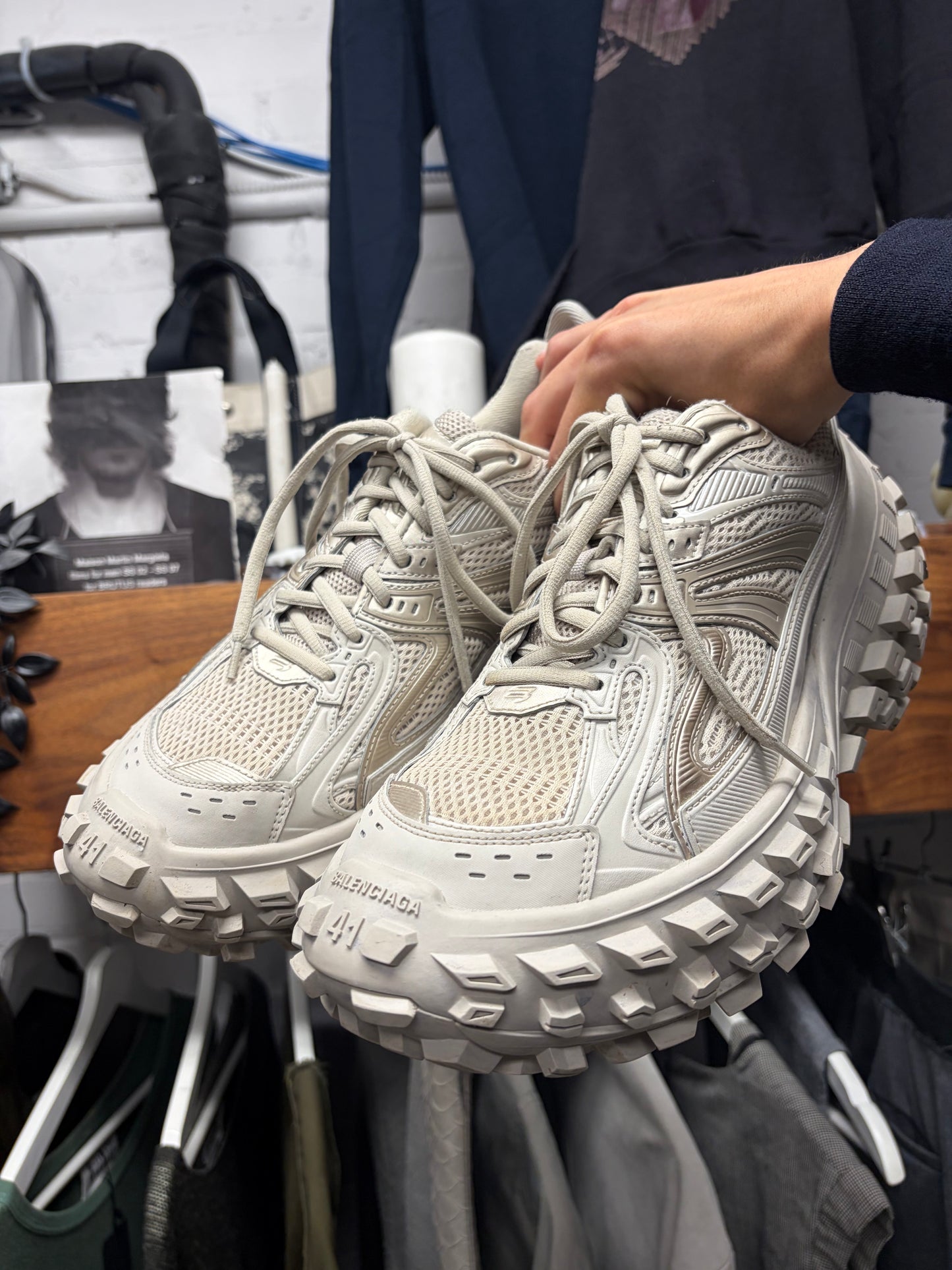 Balenciaga ‘Defender’ White Tire Track Low Top Sneakers
