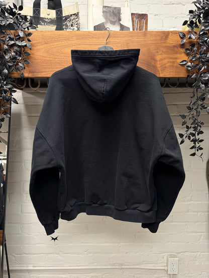 2021 Balenciaga ‘Paris’ Collegiate Logo Black Pullover Hoodie