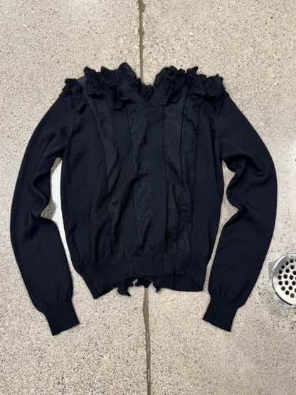 AW2006 Junya Watanabe Grunge ‘Frilled’ Button Closure Cardigan.