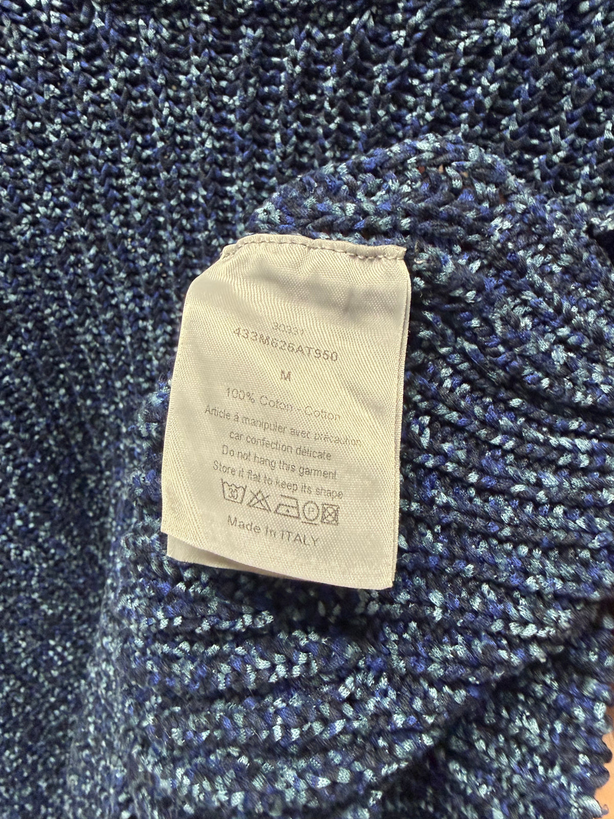 Dior Homme Marbled Blue/Grey Wool Knit Sweater