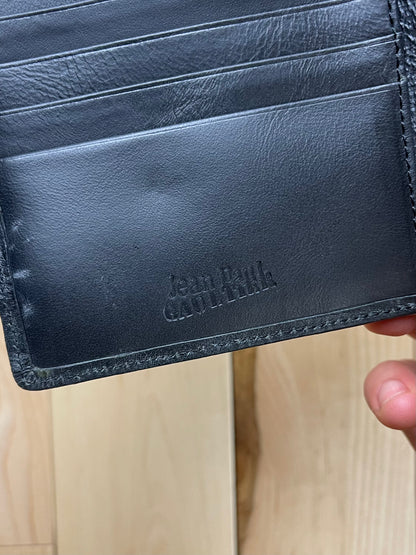 Jean Paul Gaultier Pierced Leather Bifold Wallet