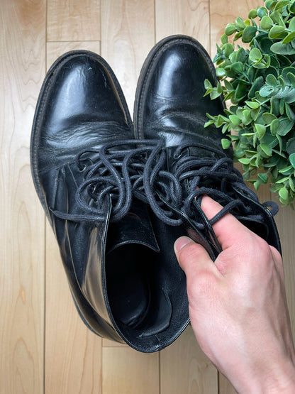 Saint Laurent ‘Army 25’ Black Leather Combat Boots