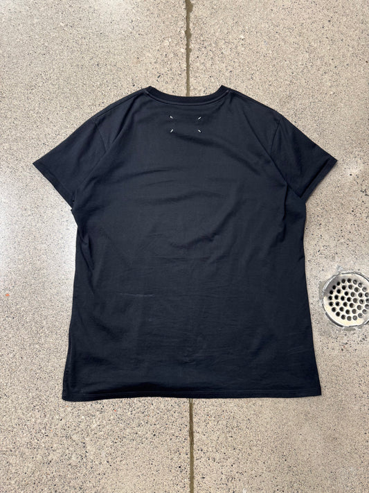 2021 Maison Margiela ‘Basic Stitch’ Blank Black T-Shirt