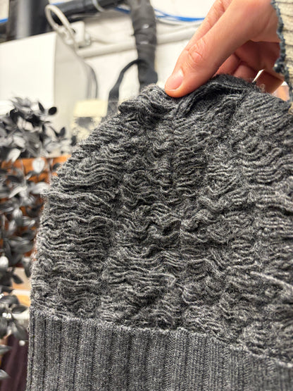 SS2024 Maison Margiela Distressed Grey Ribbed Beanie