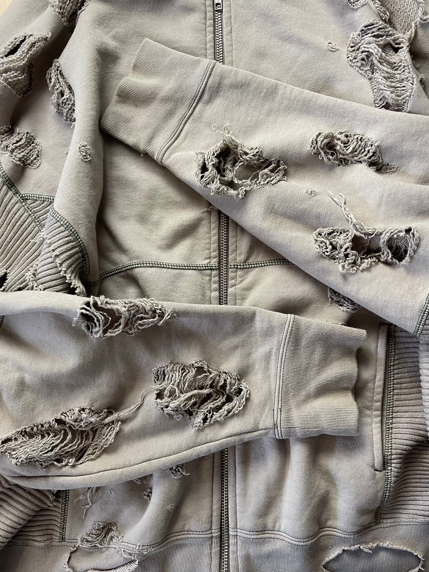 2023 Cav Empt Destroyed Bomber Zip Sweater