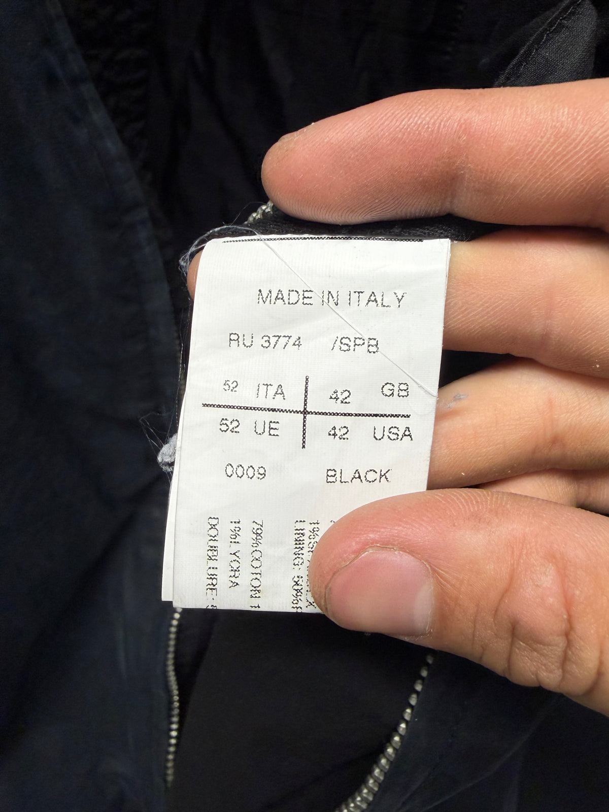 SS2006 Rick Owens ‘Tungsten’ Hybrid Leather/Cotton Black Cafe Racer Jacket