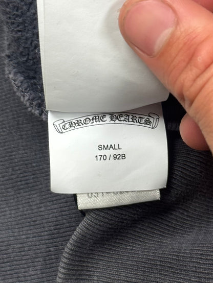 Chrome Hearts ‘Paper Jam’ Leather Cross Patch Sun-Faded Zip Up Hoodie