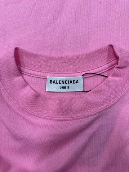 Balenciaga ‘Bébé’ Rhinestone Pink Oversized T-Shirt