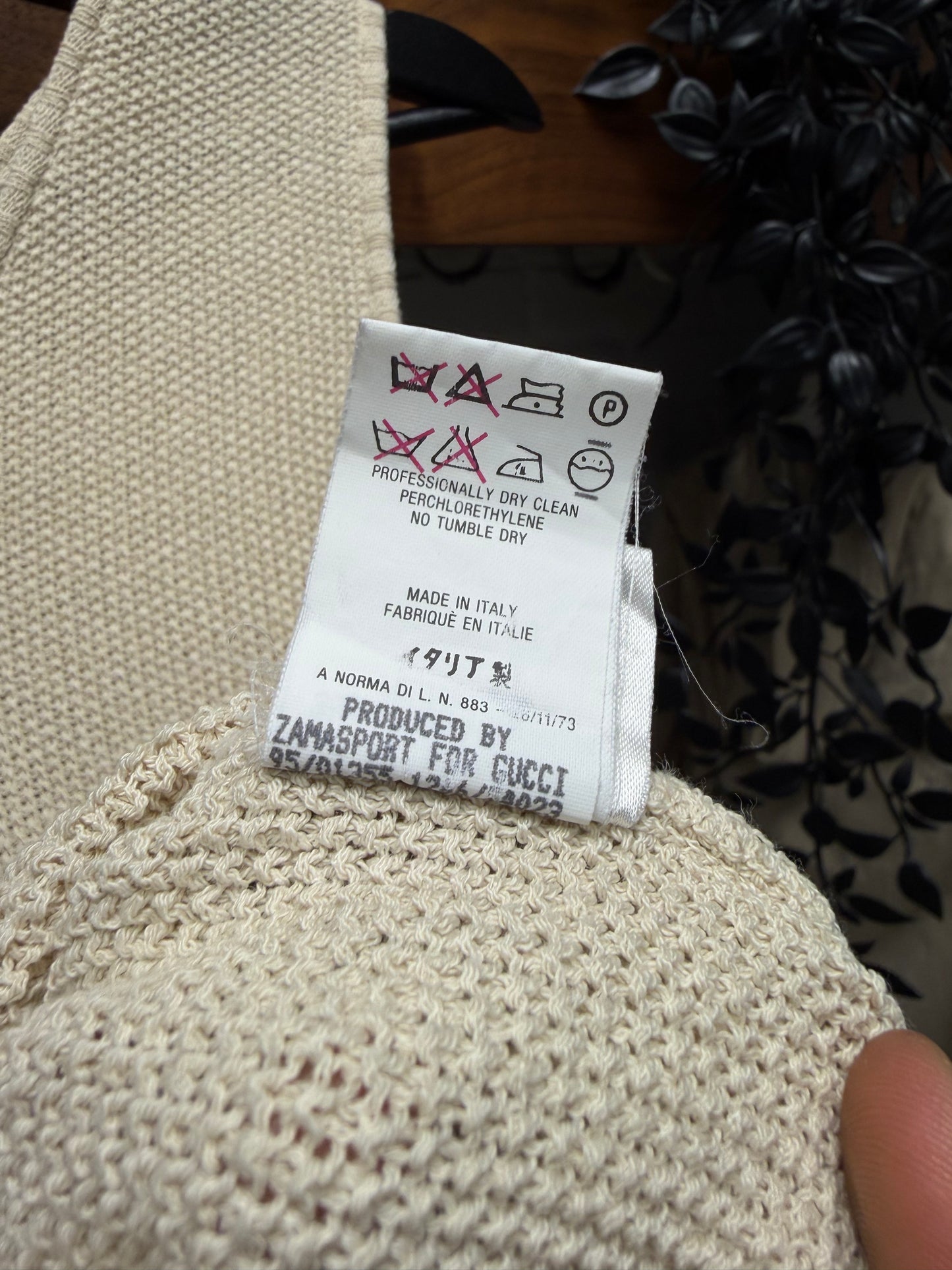 SS1995 Vintage Gucci by Tom Ford Cream White Knit Sweater Vest