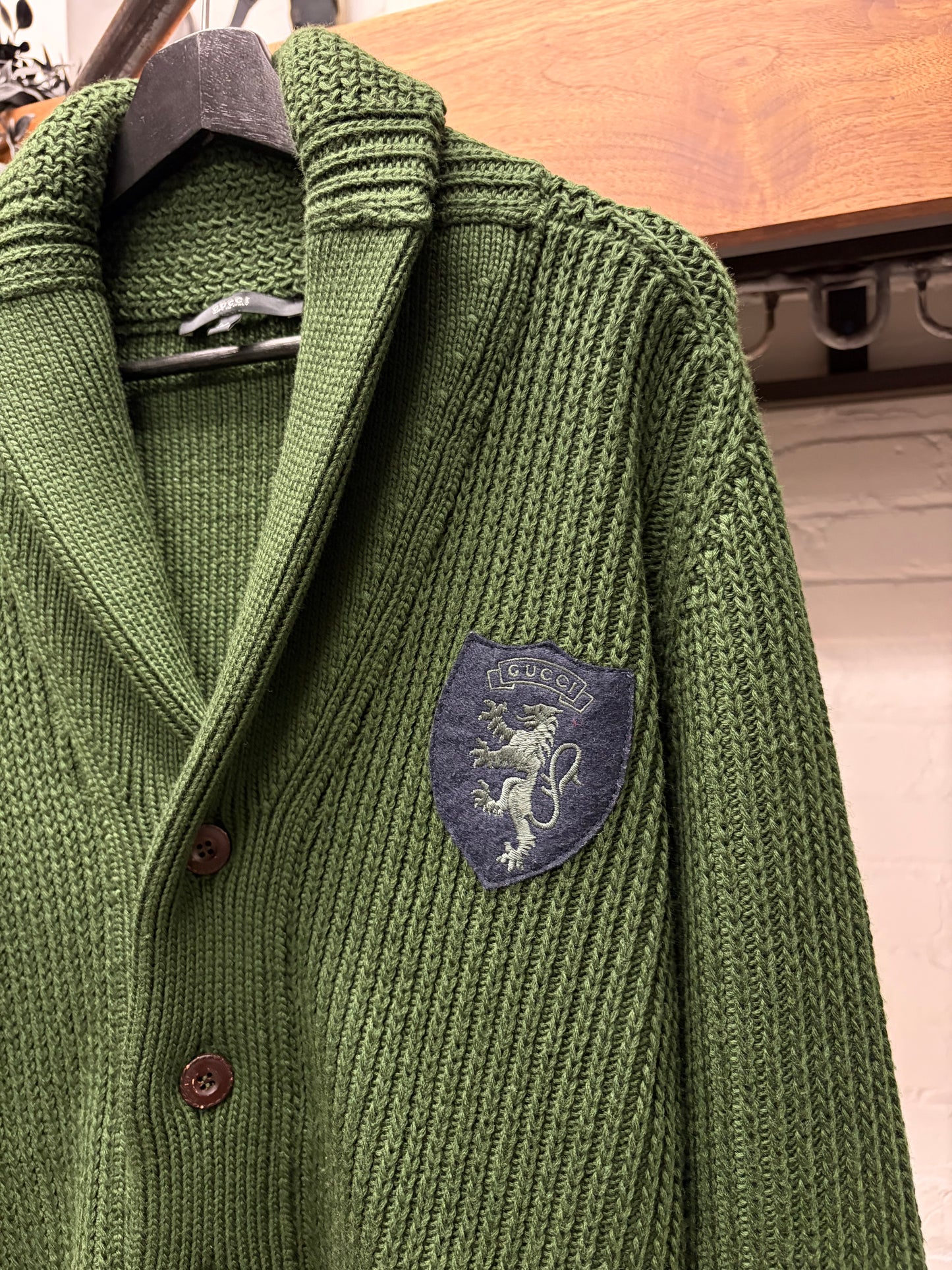 Gucci by Frida Giannini ‘Royal Crest’ Chenille Patch Wool Cardigan