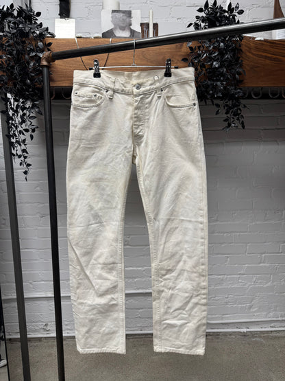 1998 Helmut Lang White ‘Vintage Wash’ Bootcut Denim