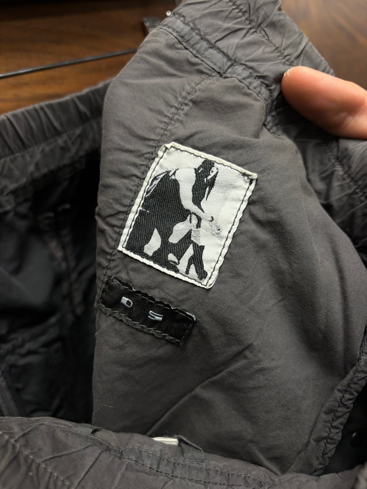 AW2014 Rick Owens ‘Moody’ Sun Faded Black Drop Crotch ‘Pod’ Drawstring Shorts