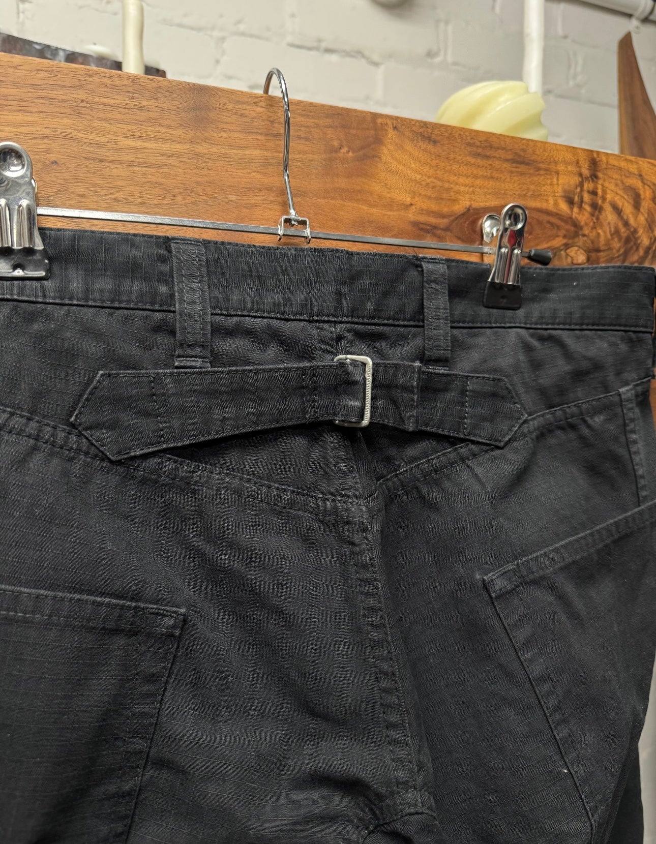 2018 Junya Watanabe Buckle-Back Ripstop Knee Panelled Denim