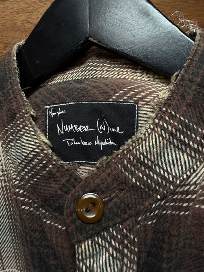 AW2005 Number (N)ine ‘The High Streets’ Raw Hem Mandarin Collar Flannel