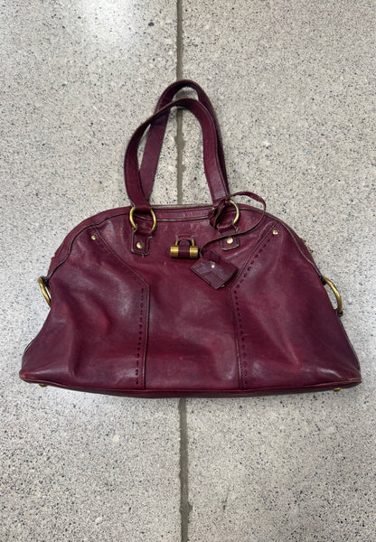 Vintage Yves Saint Laurent ‘Muse’ Oxblood Red Leather Handbag