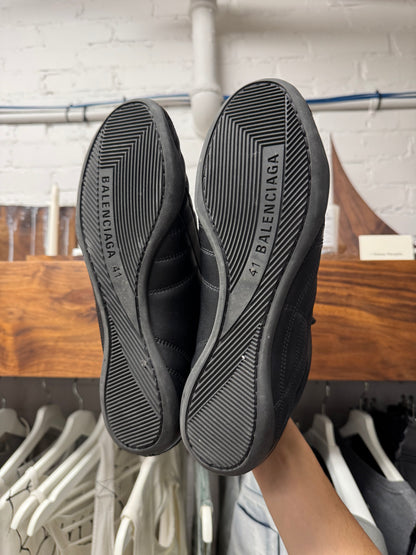Balenciaga ‘Zen’ Black Low Top Leather Soccer Shoes