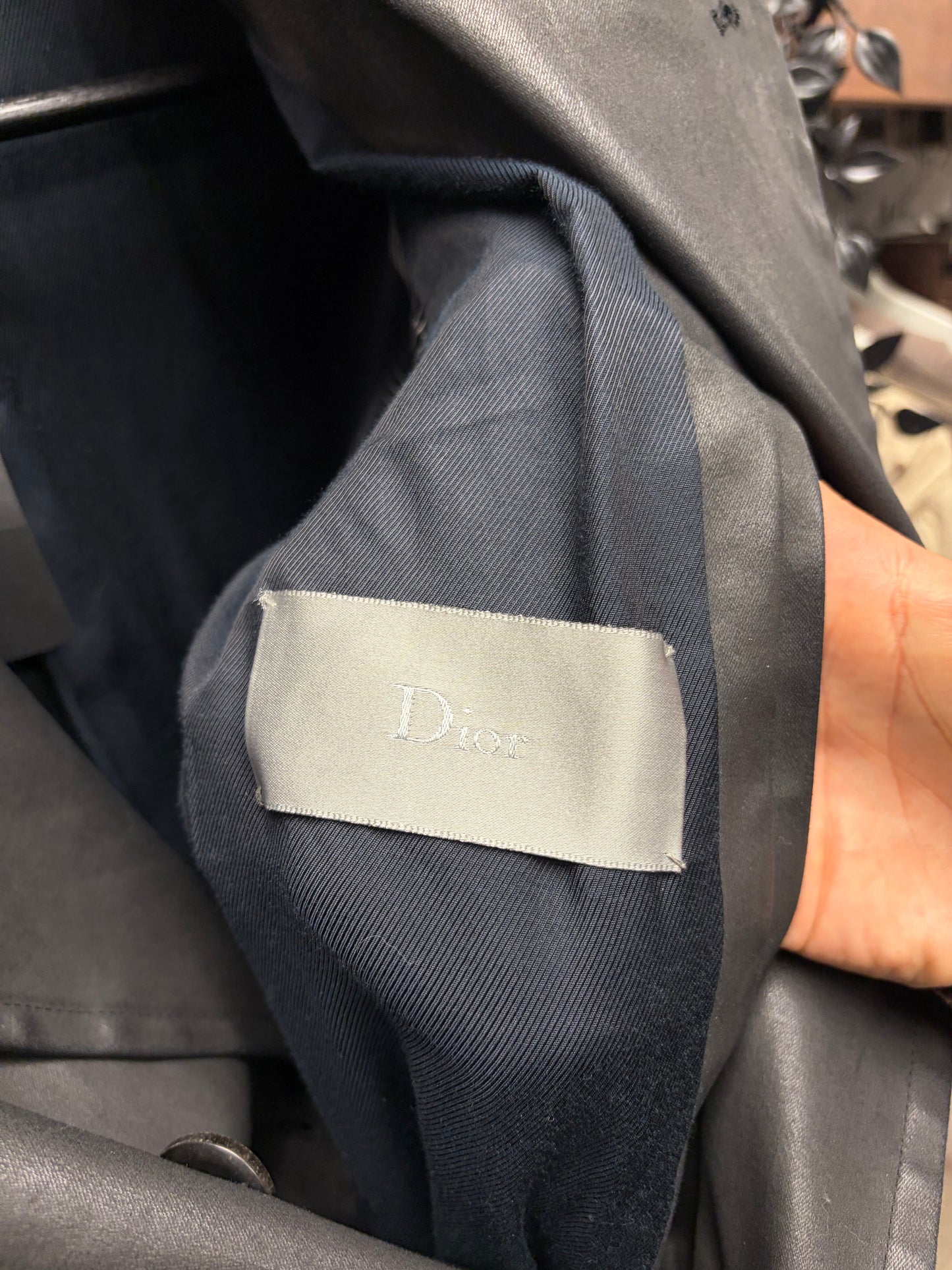AW2013 Dior Homme Waxed Black Cropped ‘Double Breasted’ Peacoat