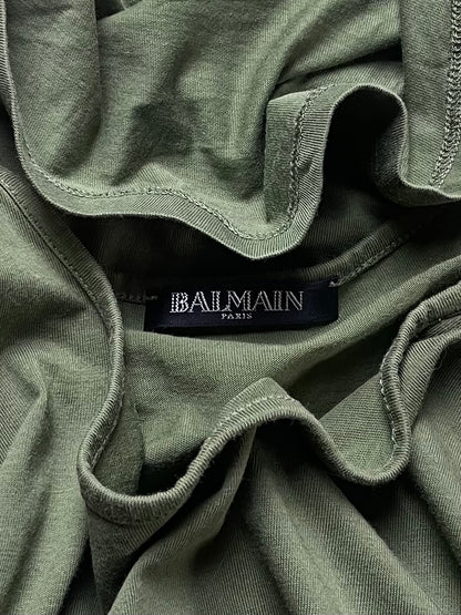 Balmain Studded Gold Logo Tank Top