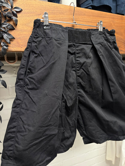 Kapital ‘Parachute’ Black Cotton Canvas Shorts