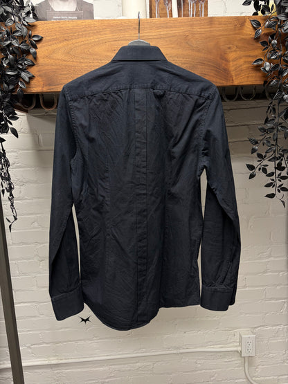 Dolce & Gabbana ‘Gold Label’ Herringbone Patterned Black Button Up Shirt