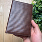 Versace Ribbed Brown Leather Cardholder Long Wallet