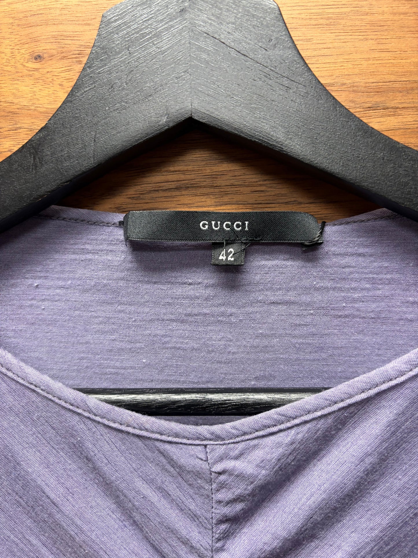 AW1999 Gucci by Tom Ford Lilac Purple ‘Ruched Sleeve’ Top