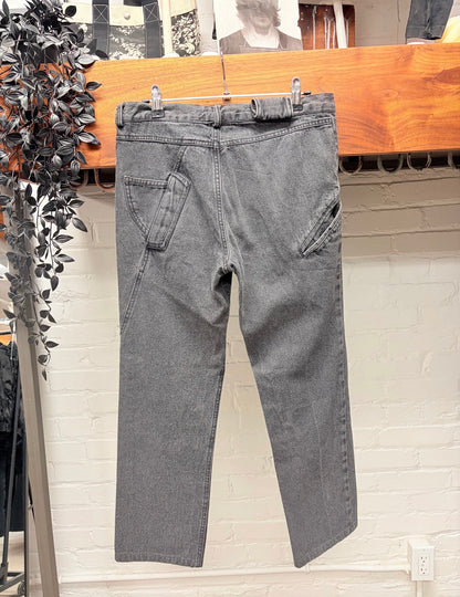 AW2005 Raf Simons Grey ‘Reconstructed’ Skinny Jeans