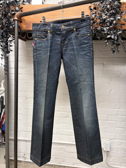 AW2013 Gucci ‘70s Cut’ Raw Blue Denim Flared Cut Jeans