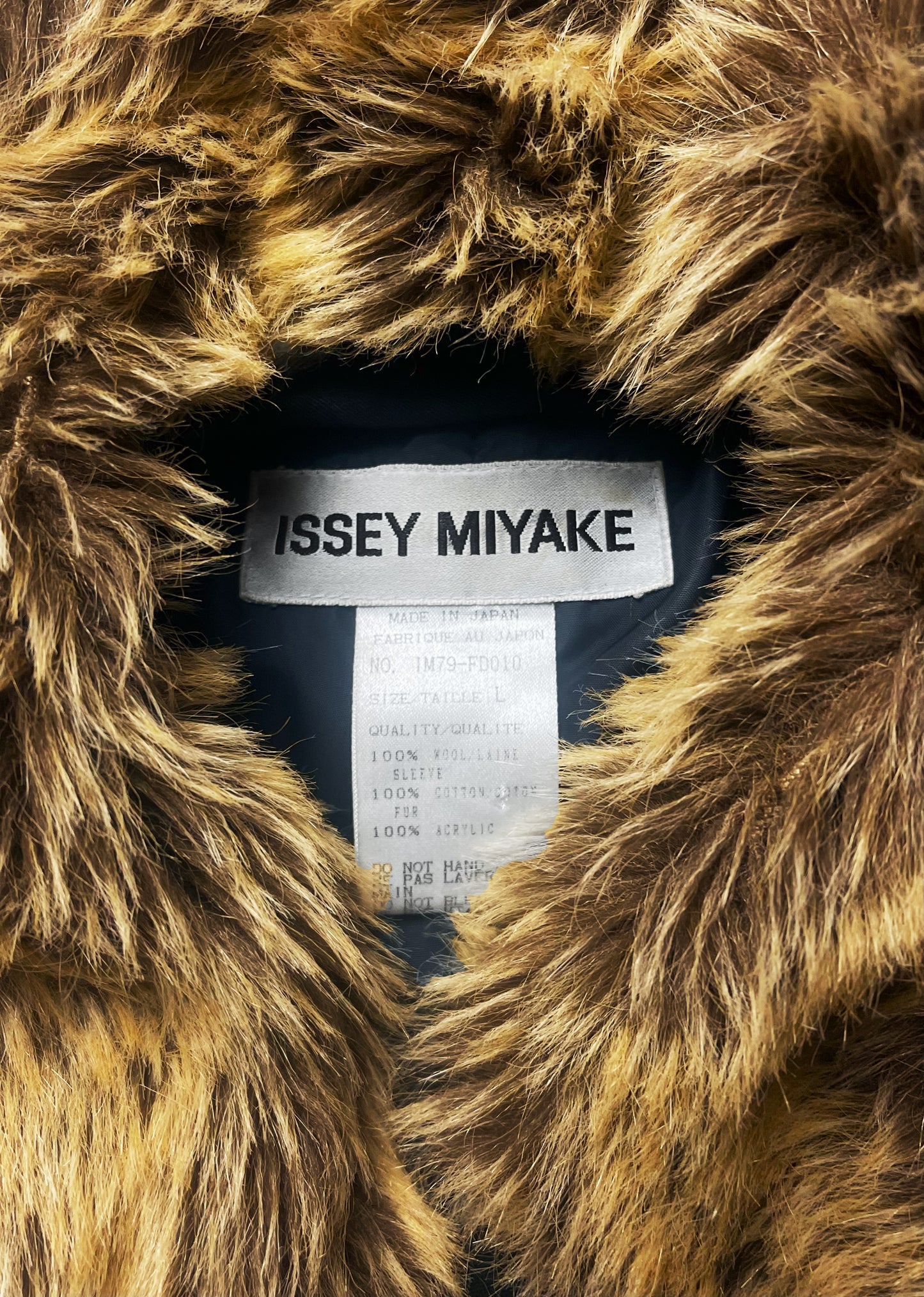 Issey Miyake Rabbit Fur Padded Shoulder Hybrid Military Coat